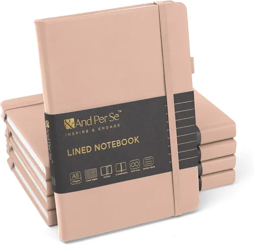 Miniatura 51 de &And Per Se - Cuaderno en blanco, 160 páginas, 5.7 x 8 pulgadas, cuaderno de rayas estrechas con papel grueso para escribir, cuaderno de tapa dura