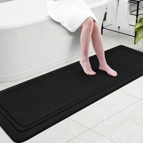 Miniatura 57 de Grandaily Alfombra de baño de espuma viscoelástica de 24 x 16 pulgadas, ultrasuave, antideslizante y absorbente, lavable a máquina, cómoda alfombra