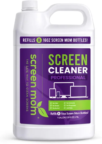 Screen Mom Estación de recarga de limpiador de pantalla con grifo dispensador, 1 galón