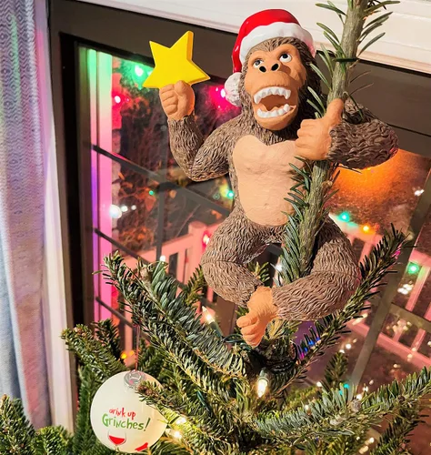 Miniatura 3 de Tree Buddees King Kong Climbing The Tree - Decoración para árbol de Navidad, grande, 10 pulgadas