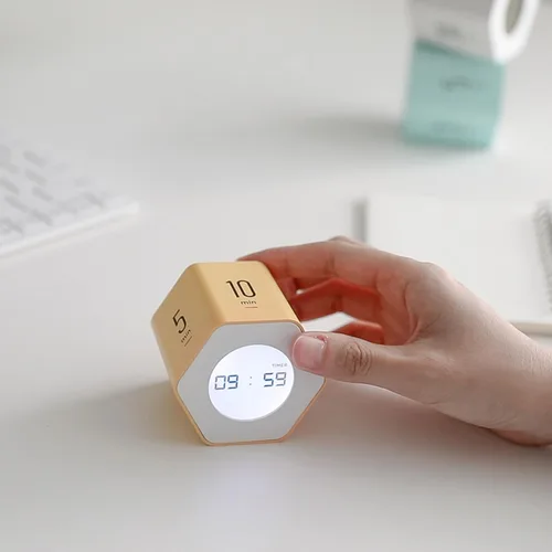 Miniatura 5 de mooas Reloj Cubo Multi-Hexágono, Reloj Digital, Temporizador Pomodoro, Pantalla Retroiluminada Modo 12/24H Contador de Tiempo Ascendente