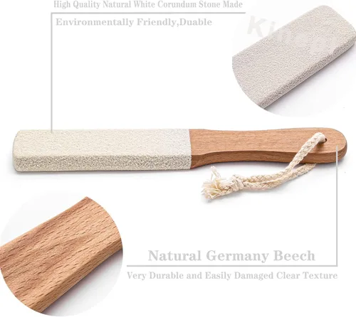 Miniatura 5 de Kinepi - Lima para pies removedor de callos, piedra pómez para pies húmeda y seca Wooden pedicure foot rasp helps smooth dead skin, cracked heels