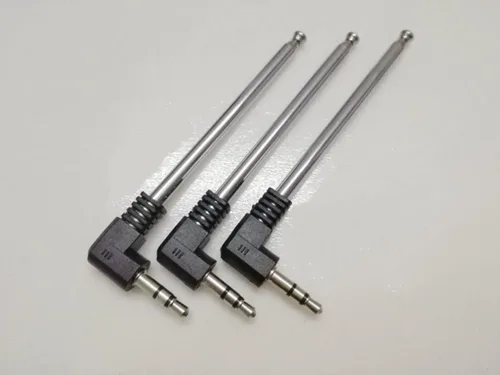 Miniatura 3 de Mini antena de radio FM de 0.138 in, antena FM telescópica masculina, paquete de 3, compatible con radio portátil, receptor estéreo para interiores