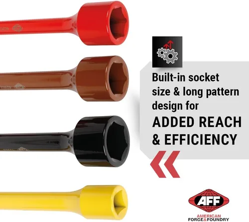 Miniatura 5 de AFF Kit de extensión de limitación de par de servicio pesado de 4 piezas con estuche de transporte, 250-475 pies/libras, unidad de 3/4 pulgadas