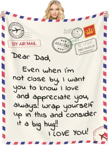 Regalo para papá de la hija y el hijo, manta querida para papá para el día del padre, mantas suaves para arrojar para aniversario, cumpleaños, súper