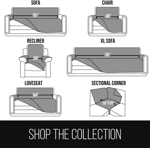 Miniatura 9 de Sofa Shield - Funda para sillón reclinable con correa patentada, protector de cojines, funda reversible diseñada en EE. UU. resistente a manchas