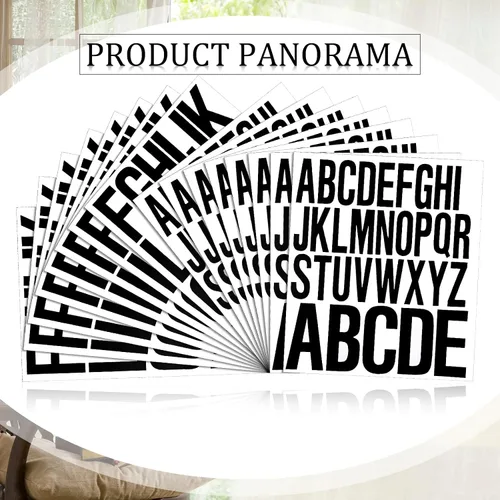 Miniatura 3 de Gersoniel 8 hojas de calcomanías de letras de graduados, calcomanías de vinilo del alfabeto, impermeables, autoadhesivas, letras para decoración