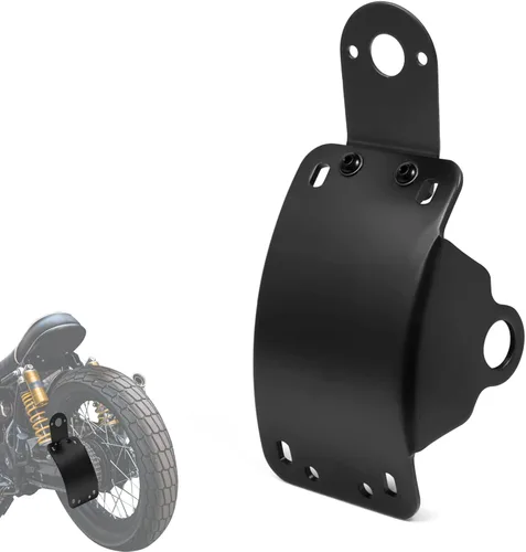 Miniatura 9 de Amazicha Soporte de placa de matrícula de montaje lateral curvado con agujero de eje de 3/4 pulgadas compatible con Harley Touring Sporster Bobber