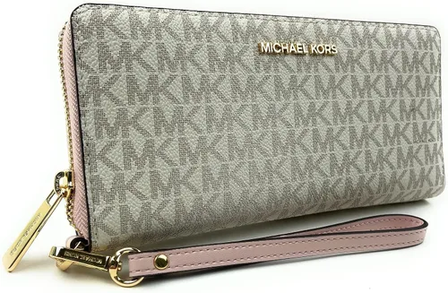 Michael Kors MICHAEL Michael Kors Jet Set Travel Continental Wallet - Cartera de pulsera (Powder Blush Multi), Colorete en polvo Multi