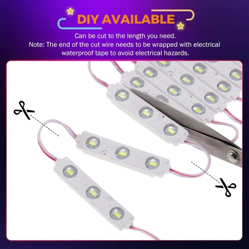 Miniatura 9 de BEAMNOVA Kit de luces comerciales azules de 100 pies, control remoto o de aplicación Bluetooth, transformador de fuente de alimentación de CA de 120