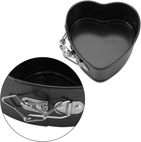 Miniatura 7 de Milltrip Molde para pastel de corazón de 4 pulgadas, antiadherente, parte inferior extraíble, estilo clásico, molde extraíble en forma de corazón