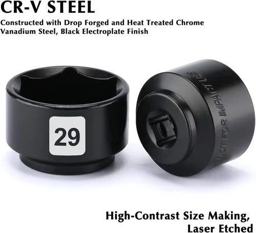 Miniatura 3 de EMENTOL Juego de herramientas de 7 piezas de 3/8 pulgadas de perfil bajo para filtro de aceite, CR-V, removedor de tapa de filtro de aceite e