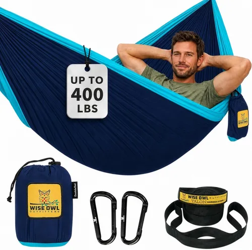 Miniatura 29 de Wise Owl Outfitters Hamaca de camping – Hamaca portátil de 500 libras con correas de árbol – viajes, mochileros, senderismo, equipo de campamento al