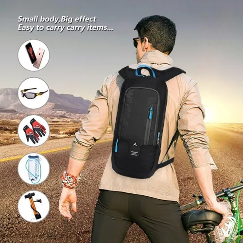 Miniatura 2 de WINDCHASER Mochila de ciclismo, mochila de bicicleta de 10 L, bolsa impermeable transpirable para viajes al aire libre, senderismo, escalada, Negro