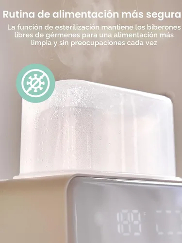Miniatura 8 de Grownsy - Calentador de biberones rápido 10 en 1, control preciso de temperatura, con pantalla LCD, temporizador, descongelación, esterilización