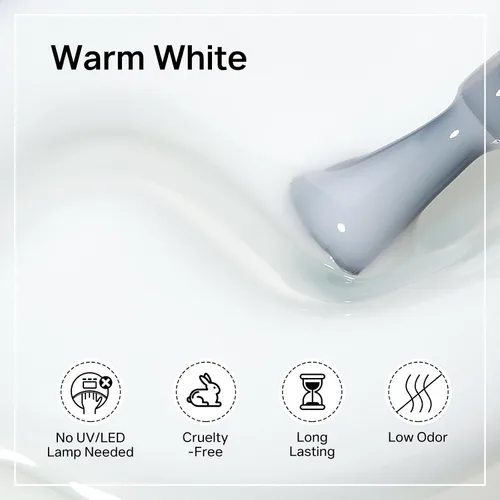 Miniatura 2 de MIZHSE Esmalte de uñas de secado rápido, esmalte de uñas blanco lechoso de secado al aire rápido, 15 ml de esmalte de uñas a base de agua regular