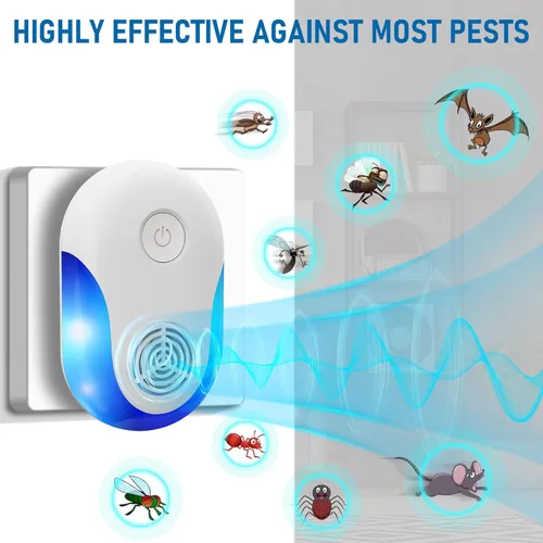 Miniatura 3 de Repelente ultrasónico mejorado para interiores, 6 paquetes de trampas para ratones, enchufe para insectos, cucarachas, roedores, insectos, hormigas