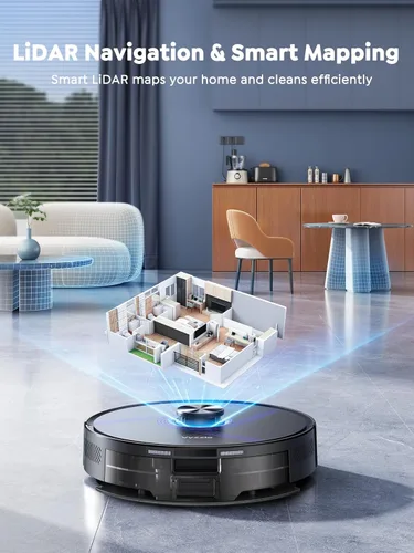 Miniatura 3 de Vyzzle Robot aspiradora y trapeador, aspiradora robótica 4 en 1 con base de vaciado automático, robot de aspiradora de 8000 Pa con navegación LiDAR