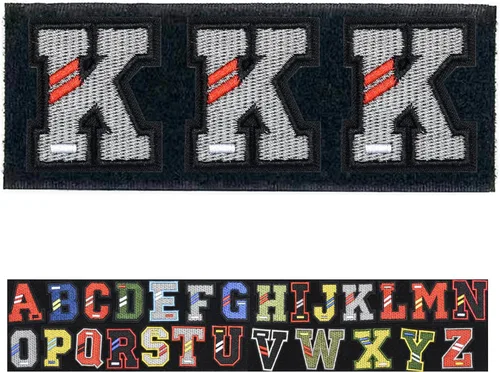 Miniatura 6 de Paquete de letras inglesas A-Z Parche táctico de moral, parche de gancho y bucle, juego de insignias bordadas del ejército, mochila, sombrero