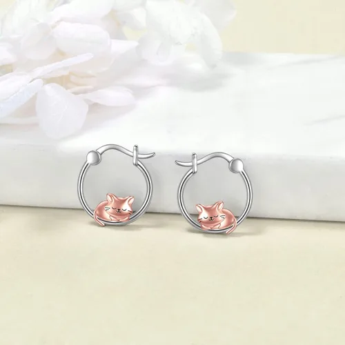 Miniatura 83 de VONALA Bonitos aretes de aro de plata de ley 925, regalos de cumpleaños para mujer