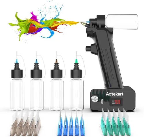 Kit de aerógrafo sin limpieza con boquilla desechable (50 piezas x 0.2mm & 100 piezas x 0.3mm & 100 piezas x 0.5mm Boquillas desechables) - Pistola