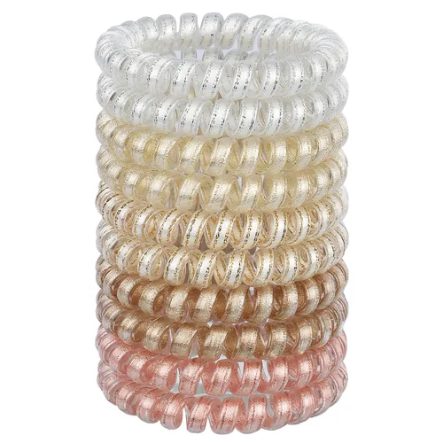 Miniatura 27 de JessLab Lazos para el cabello en espiral para mujeres, paquete de 10 sujetadores de cola de caballo sin rastro y sin daño, bandas para el cabello