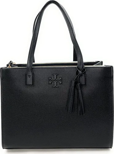 Miniatura 5 de Tory Burch Thea Pebbled Leather Tote, Negro