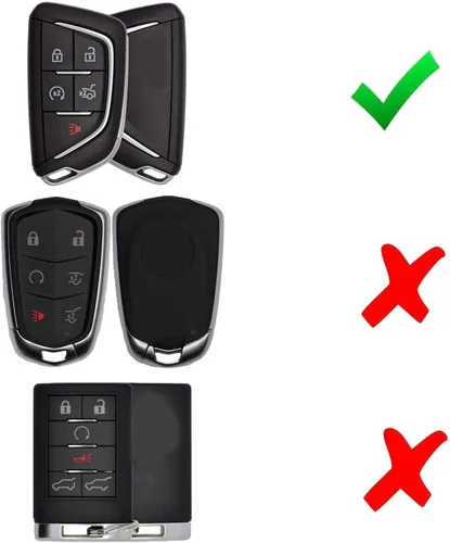 Miniatura 2 de iJDMTOY Funda para llavero de silicona suave con patrón de fibra de carbono negra compatible con Cadillac CT5 CT6 XTS XT4 XT5 ATS 2020 en adelante