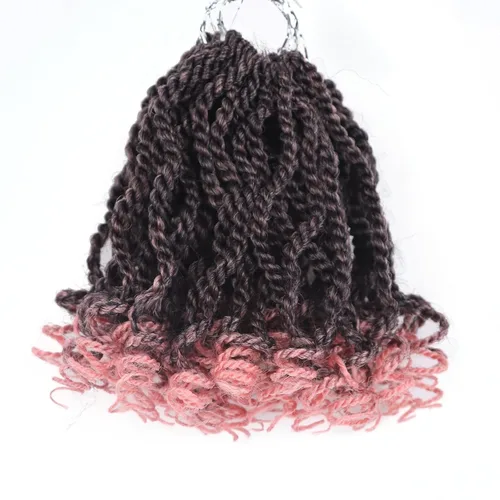 Miniatura 66 de Cabello rubio de ganchillo para mujeres negras, trenzas senegalesas onduladas de ganchillo de 12 pulgadas, trenzas kinky de ganchillo cortas 27613