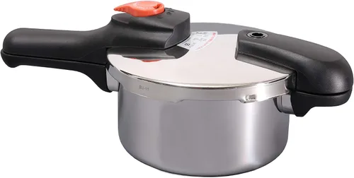 Pearl Metal H-5434 - Olla a presión con una sola mano, 6.6 gal (2.5 L), compatible con inducción, acero inoxidable, intercambiable a presión, receta