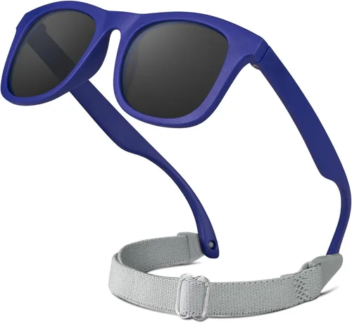 Miniatura 7 de RIVBOS Gafas de sol para bebés niños y niñas con correa UV400 polarizadas flexibles para niños pequeños, bebés y recién nacidos (0-24 meses) RBK0231
