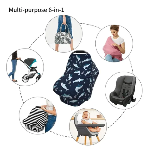 Miniatura 5 de Sharks Ocean Baby Stuff - Funda de asiento de coche para bebé, fundas para asiento de automóvil para niñas y niños, elástica, suave, transpirable
