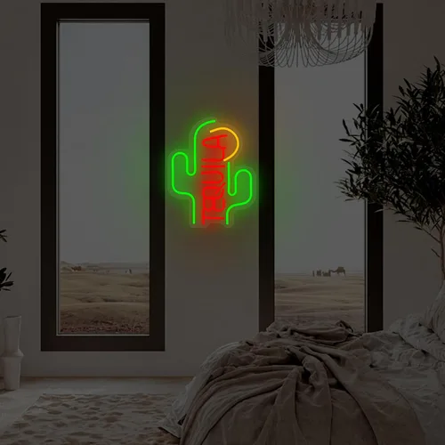 Miniatura 6 de Letrero de neón de tequila de cactus, letreros de neón para decoración de pared, letreros LED regulables para dormitorio, letreros estéticos