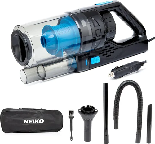 Neiko Aspiradora portátil para automóvil en seco y húmedo, alta potencia, pequeña aspiradora para detalles de vehículos, potencia de 12 V CC, mejor