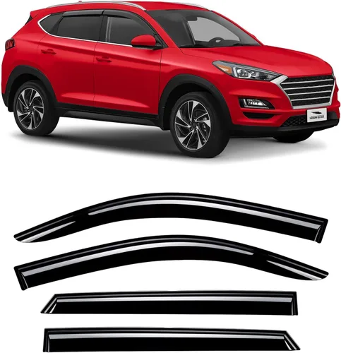Voron Glass - Protectores de lluvia con cinta adhesiva extra duraderos para Hyundai Tucson 2016-2021, deflectores de ventana, viseras de Para Tucson