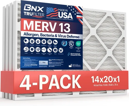 Miniatura 37 de BNX TruFilter - Filtro de aire 10 x 10 x 1 MERV 13, electrostático plisado, para aire acondicionado, HVAC y hornos, para alergias, polen, moho