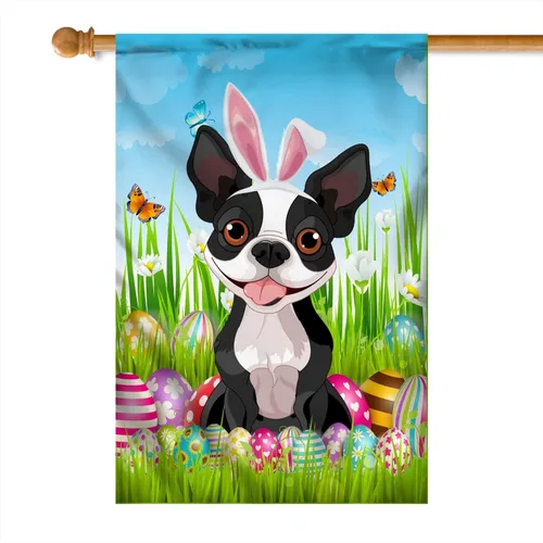Miniatura 17 de Beagle Happy Easter Day Holiday Flag Funny Dog Wear Bunny Ears Headband Cute for Home Decor (12" x 18") USA Garden Flag Premium Decorative Yard