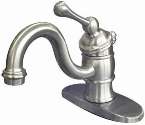 Elements of Design EB3408BL Hot Springs - Grifo de lavabo central de 4 pulgadas con ventana emergente minorista y placa de cubierta opcional, 6-1/8