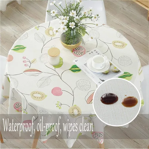 Miniatura 3 de Mantel redondo de vinilo para mesa de PVC de fácil limpieza, redondo, 40 pulgadas
