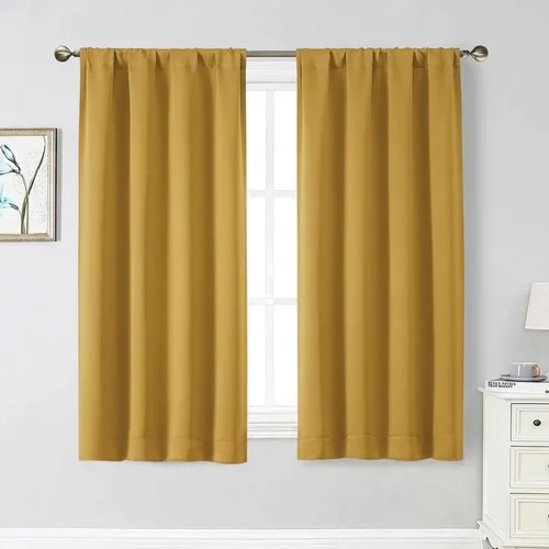 Miniatura 221 de Cortinas opacas para dormitorio, sala de estar, juego de 2 paneles de 54 pulgadas de largo, cortinas de oscurecimiento de habitación con aislamiento