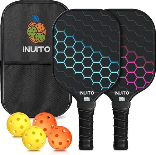 Juego de 2 palas de pickleball 2026 de 0.63 pulgadas de grosor con bolsa de pickleball grande Sweet Spot Pickle Ball para hombres y mujeres, juego
