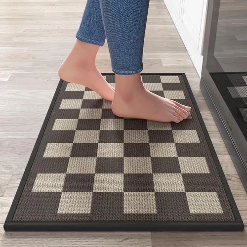 Miniatura 72 de YDKGL Tapetes de cocina para piso, alfombras de cocina súper absorbentes, antideslizantes, lavables, de lino sintético suave trenzado, alfombra
