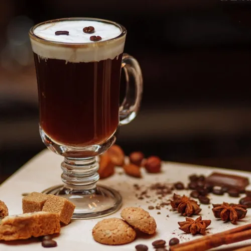 Miniatura 7 de Dicunoy Paquete de 6 tazas de café irlandés, tazas de café transparente de 8 onzas, taza de café de cristal con pedestal con asa para capuchino