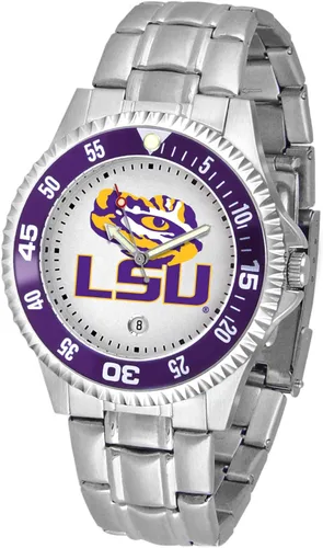 Miniatura 26 de SunTime Reloj de cuarzo de 1.575 in para hombre, correa de acero inoxidable de 0.787 in, esfera Gameday Tulane ola verde