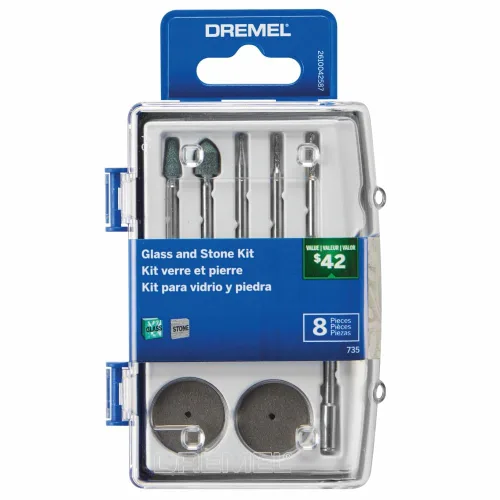 Dremel 735-01 8 piezas de cristal y piedra accesorio Micro Kit
