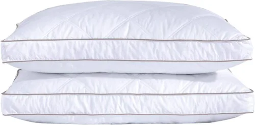 Miniatura 15 de puredown Almohadas de plumas de ganso y plumón, almohadas de lujo premium con funda 100% algodón, paquete de 2, tamaño estándar, 20 x 26 pulgadas