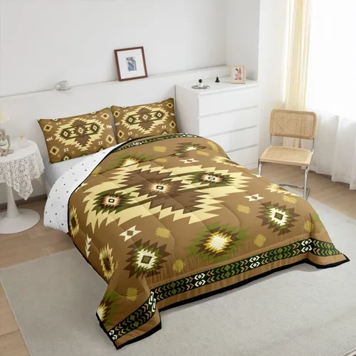 Miniatura 4 de Feelyou Juego de edredón geométrico del suroeste para niños y niñas, edredón nativo del suroeste, tamaño individual, juego de ropa de cama