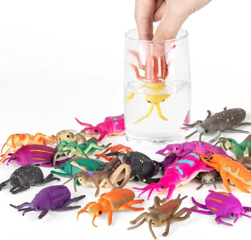 Paquete de 12 juguetes de insectos que cambian de color, figuras de juguetes de insectos que cambian de color, juguetes de baño flotantes y