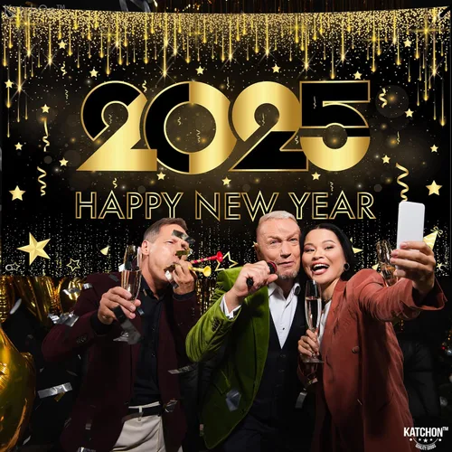 Miniatura 5 de KatchOn, Cartel de feliz año nuevo extra grande – 72 x 44 pulgadas Fondo de Año Nuevo 2025 para decoraciones de Año Nuevo 2025 Cartel de Año