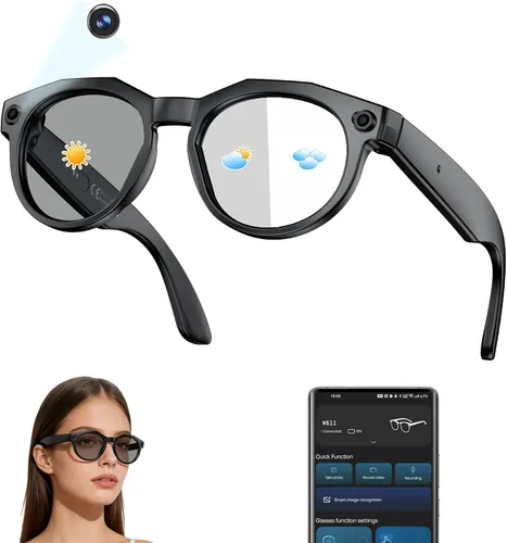 Miniatura 14 de Gafas Inteligentes AI para Vlogging y Fotografía - Gafas de Cámara de Grabación 4K con Estabilización AI, Bluetooth 5.3, Audio Integrado